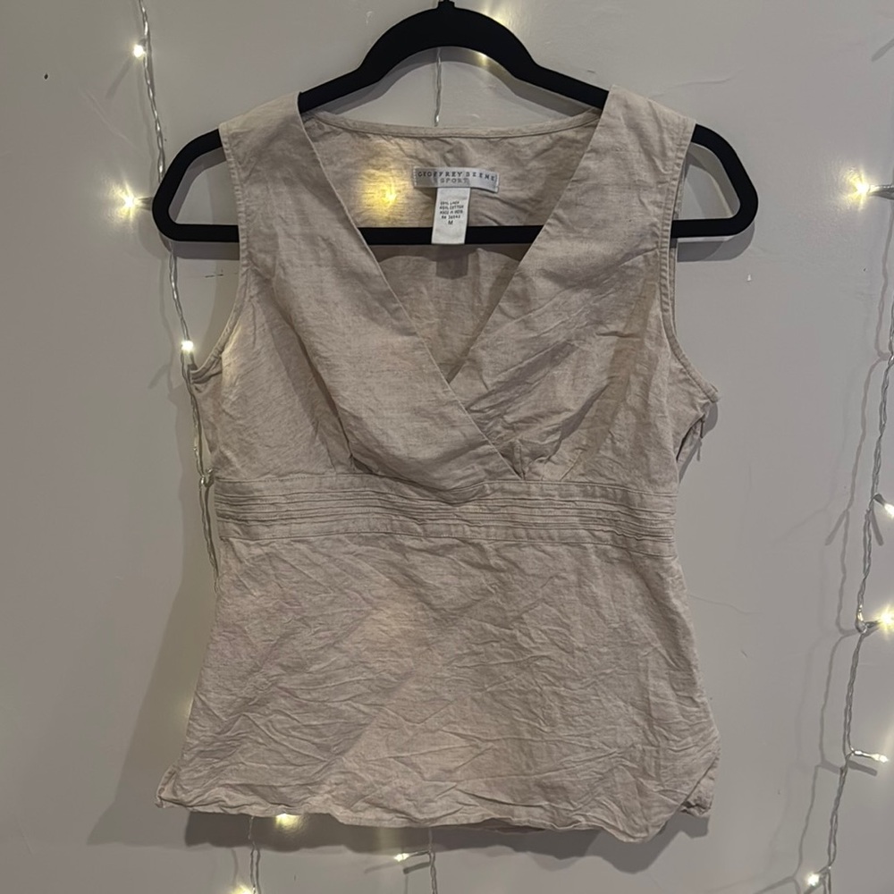 Women's Beige Sleeveless Top, Linen! (5 for $20)